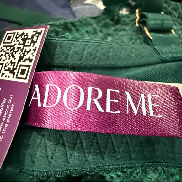 Adore Me Lace Halter Bralette - Deep Green - Picture 2 of 8
